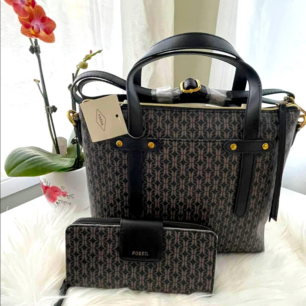 FOSSIL FILICITY SATCHEL & WALLET BUNDLE